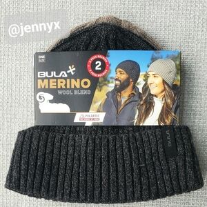 NEW Bula 2 Pack Merino Wool Beanies